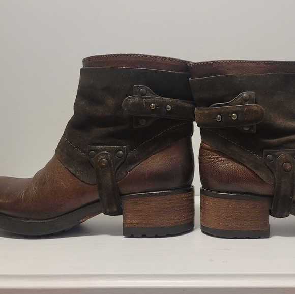 Couture Vera Wang Brown LeatherBoots / Booties, Made in Italy, Size 7.5 - Picture 4 of 11